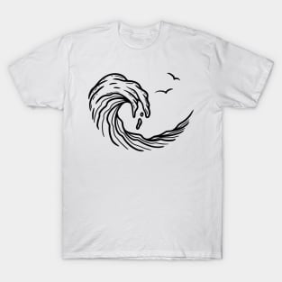 Simple Wave - Black T-Shirt